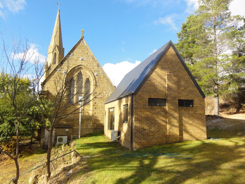 New extension building at rear of church